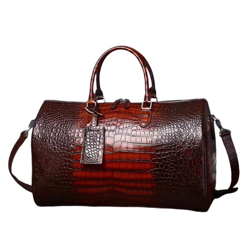 2025 New Fashion Men'S Bags Alligator Crocodile Pattern Cow Leather Travel Bags Handbags Men Shoulder Bag Luggage Laptop Bags