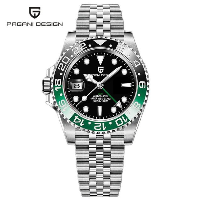 40MM Ceramic GMT Automatic Watch Men'S Mechanical Watch Sapphire Glass 100M Waterproof Men'S Mechanical Watch