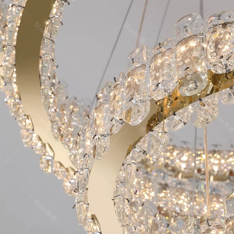 Modern Home Decoration Crystal Chandelier, Stair Pendant Lamp, Living Room Pendant Lights, Interior Lighting