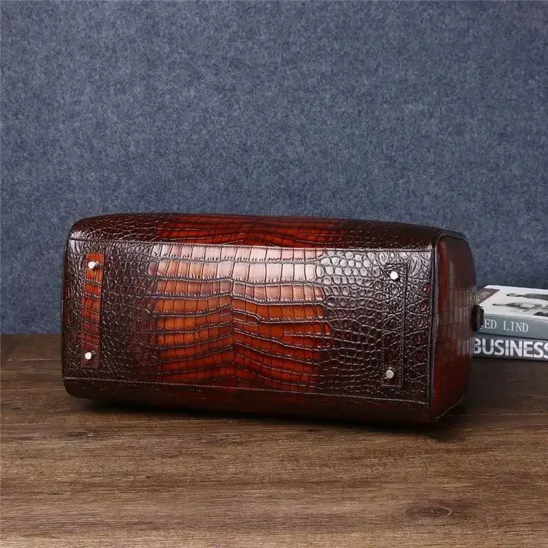 2025 New Fashion Men'S Bags Alligator Crocodile Pattern Cow Leather Travel Bags Handbags Men Shoulder Bag Luggage Laptop Bags