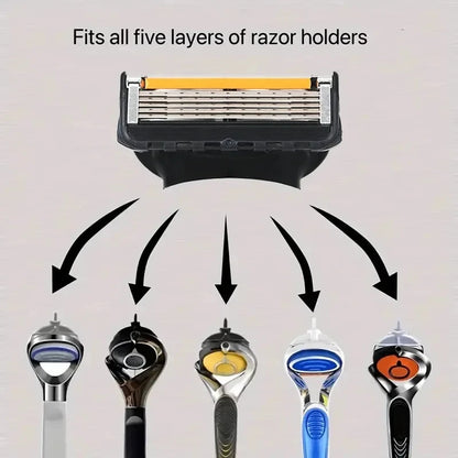 High Quality 5 Layers Manual Shaver Razor with 4 Replaceable Heads Blade Brand Universal Handle & Head