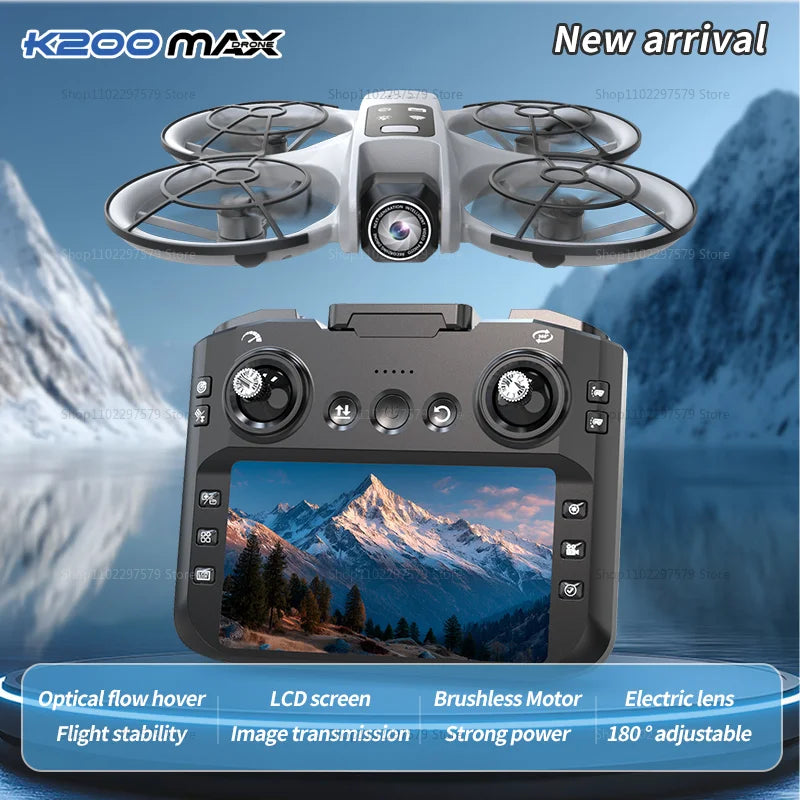 K200 MAX Drone 6K HD Real Time Video Large Screen Transmission Brush Motor Obstacle Avoidance Quadcopter Photography Kids Adults