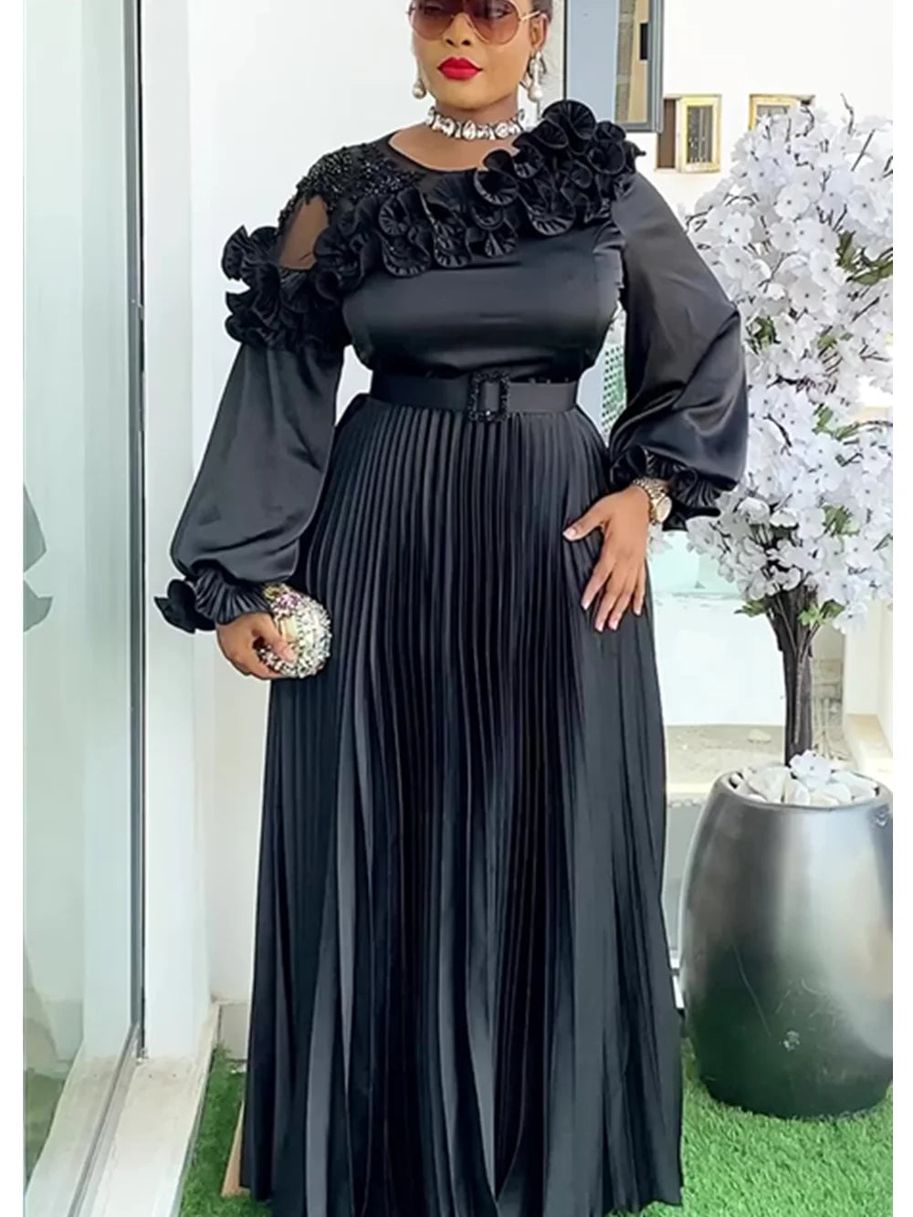 Plus Size African Party Dresses for Women 2025 New Fashion Dashiki Ankara Wedding Evening Gown Elegant Turkey Muslim Maxi Dress