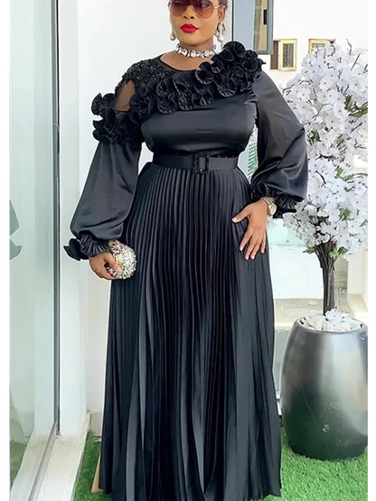 Plus Size African Party Dresses for Women 2025 New Fashion Dashiki Ankara Wedding Evening Gown Elegant Turkey Muslim Maxi Dress