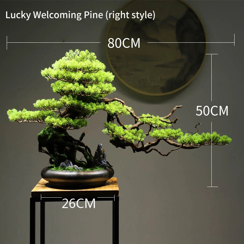 Simulation Bonsai Trees Are Suitable for Decoration, Immortal Welcoming Pine, Green Planting, Artificial Landscape, Home, Living