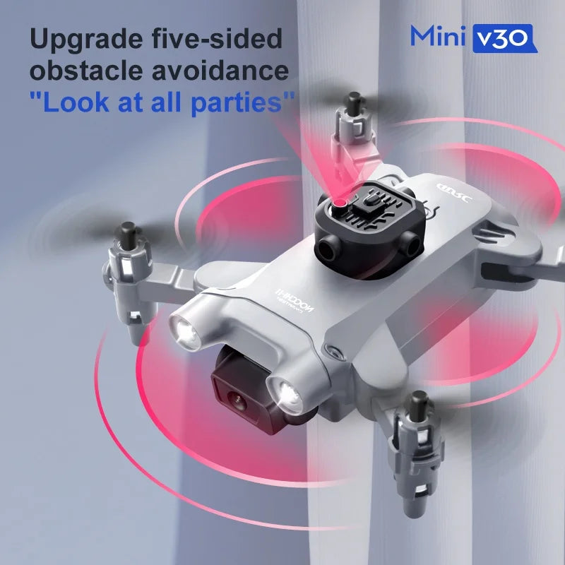 V30 Mini Drone 4K Professional 1080P HD Aerial Dual Camera Wifi FPV Remote Control Quadcopter RC Helicopter Toy Gift