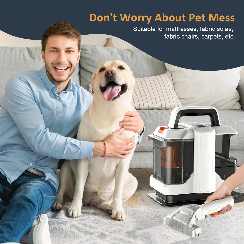 W05 Handheld Carpet Cleaner 750W Handheld 15Kpa Corded Spot Clean Machine Wet Fabric Sofa Cleaning Pet Portable Car