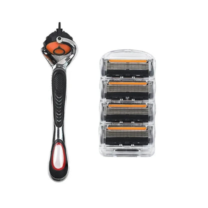 High Quality 5 Layers Manual Shaver Razor with 4 Replaceable Heads Blade Brand Universal Handle & Head
