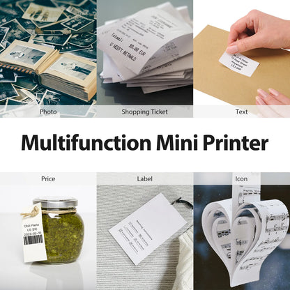 Q2 203Dpi HD Printing Thermal Printer without Ink DIY Mini Portable Printing Bluetooth Control for Photo Label Shopping Ticket