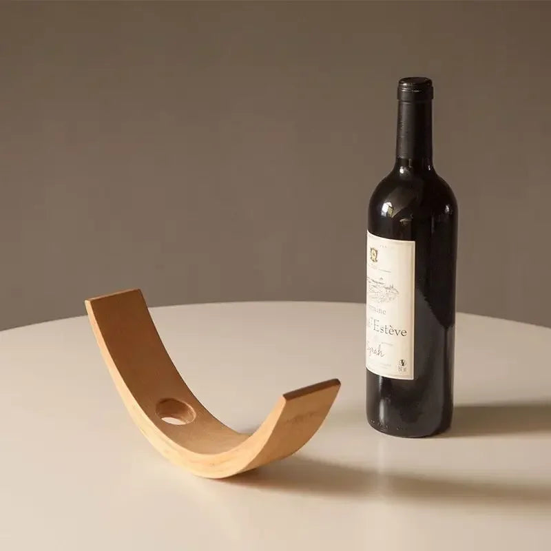 Wooden Balanced Wine Bottle Rack Home Creative Hanging Bamboo Wine Bottle Rack Club Display Rack Decoration