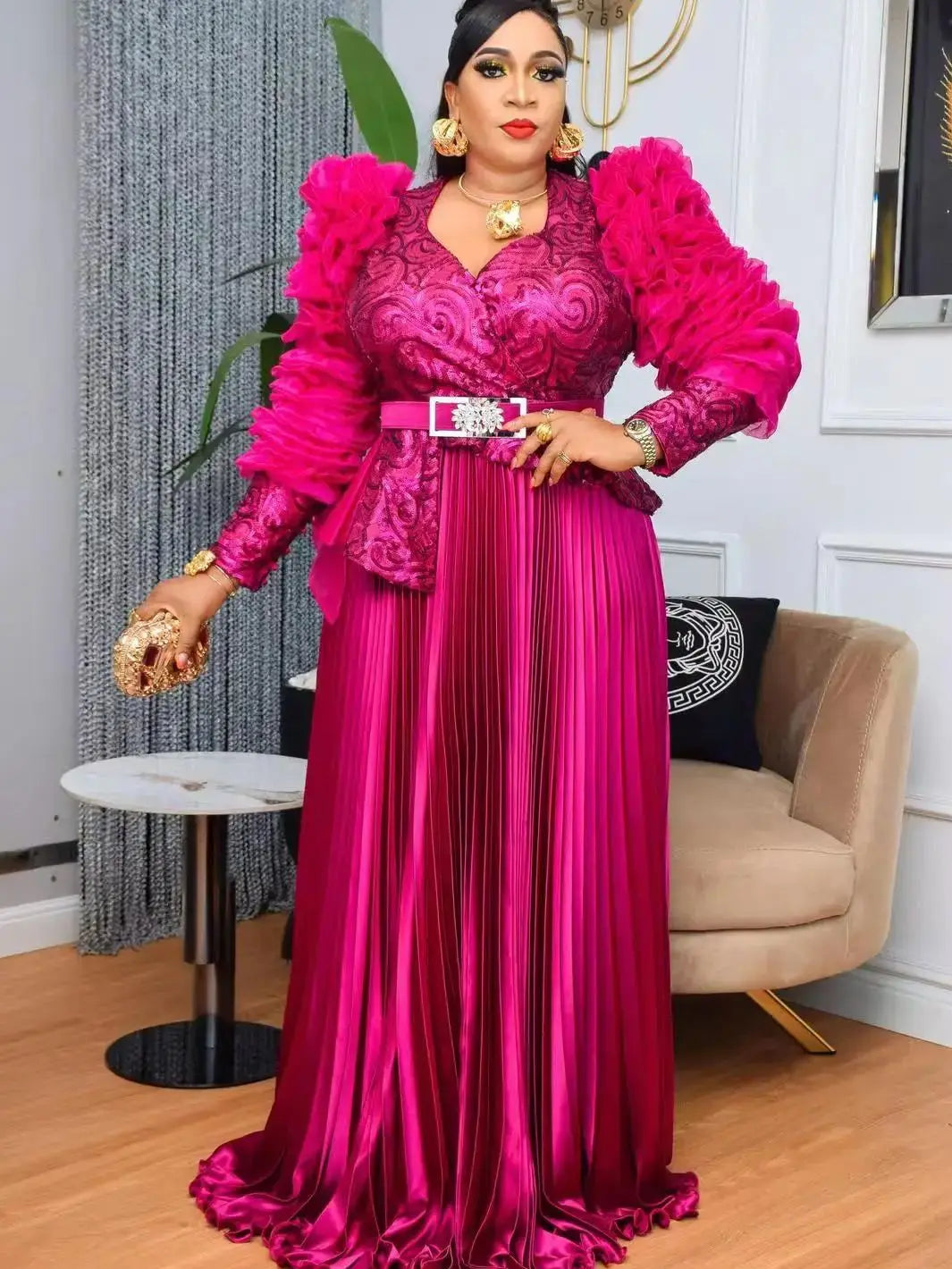 Plus Size African Party Long Dresses for Women 2025 New Dashiki Ankara Sequin Evening Gowns Turkey Outfits Robe Africa Clothing