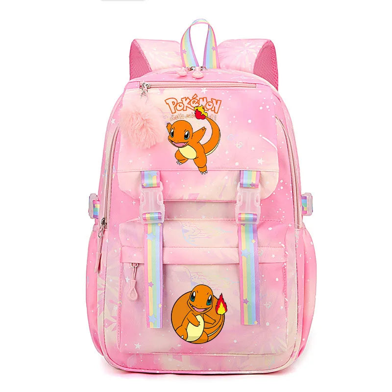 Anime Pikachu Charmander Cartoon Bookbag Pokemon Backpack Children Gift for Teen Student Back to School Backpack Gir