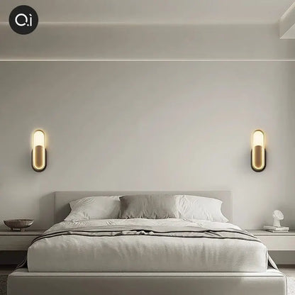 Bedroom Headboard Wall Lamp All Copper Atmosphere Lamp Nordic Minimalist Creative Staircase Light Living Room Background Light