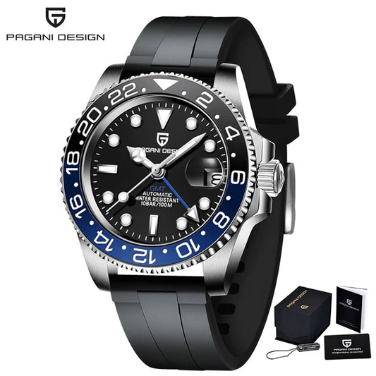 40MM Ceramic GMT Automatic Watch Men'S Mechanical Watch Sapphire Glass 100M Waterproof Men'S Mechanical Watch