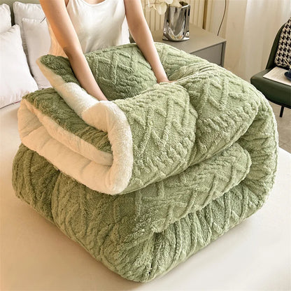 Comfortable Double-Sided Velvet Quilt Core Bedroom Velvet Thickened Blanket Home Lamb Fleece Quilt Warm Quilt Core Comfortable