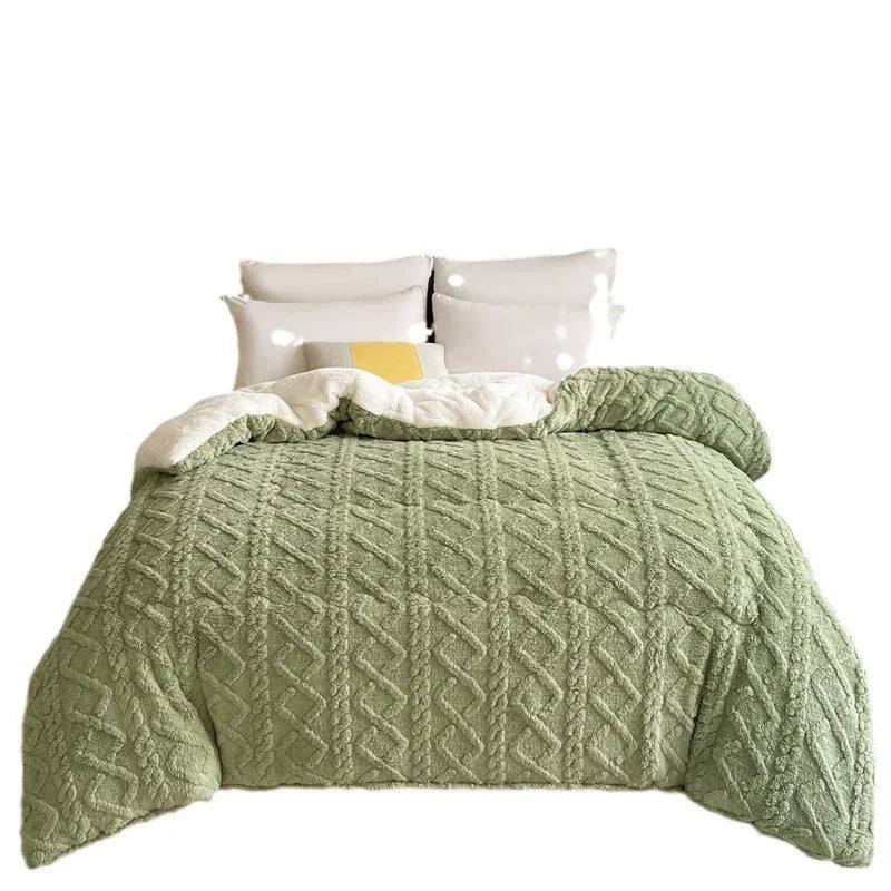 Comfortable Double-Sided Velvet Quilt Core Bedroom Velvet Thickened Blanket Home Lamb Fleece Quilt Warm Quilt Core Comfortable