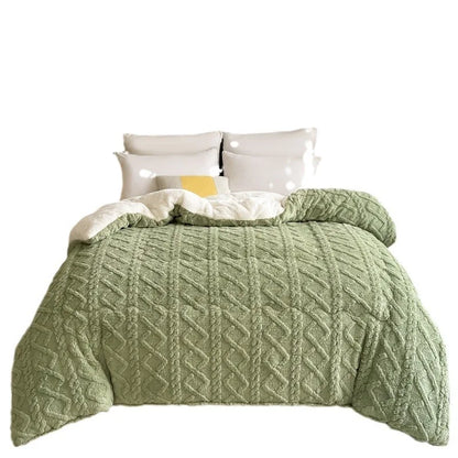 Comfortable Double-Sided Velvet Quilt Core Bedroom Velvet Thickened Blanket Home Lamb Fleece Quilt Warm Quilt Core Comfortable