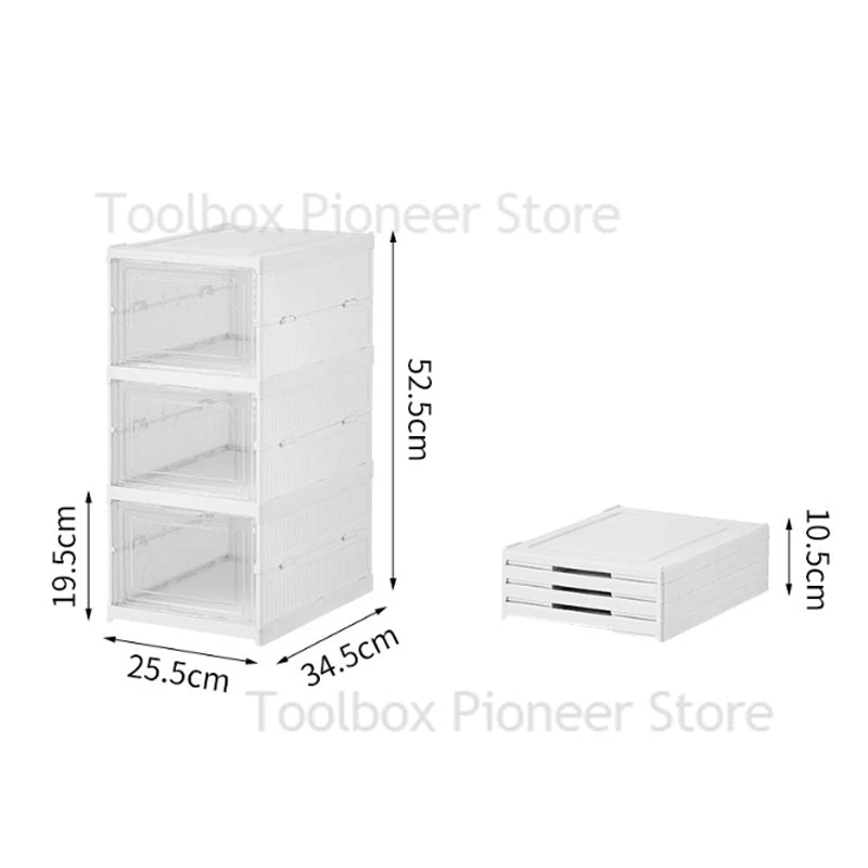 3/6 Layers Shoes Box Foldable Sneaker Shoe Storage Box Stackable Transparent Dustproof Cabinet Shelf Shoe Rack Organizers