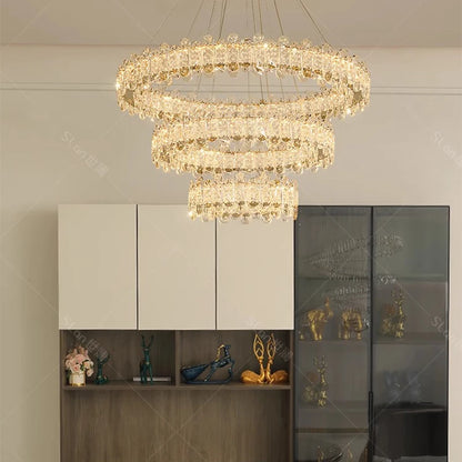 Modern Home Decoration Crystal Chandelier, Stair Pendant Lamp, Living Room Pendant Lights, Interior Lighting