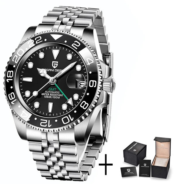 40MM Ceramic GMT Automatic Watch Men'S Mechanical Watch Sapphire Glass 100M Waterproof Men'S Mechanical Watch