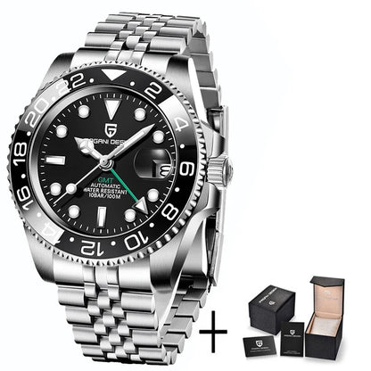 40MM Ceramic GMT Automatic Watch Men'S Mechanical Watch Sapphire Glass 100M Waterproof Men'S Mechanical Watch