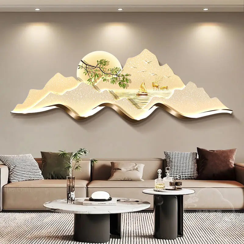 Decorative Painting LED Lighting Advanced Sense Wall Lamp Painting Light Luxury Atmosphere Sofa Background Wall Hanging Painting