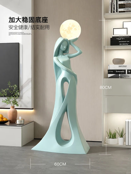 Home Decor Ladies Statue Living Room Large Floor Sofa TV Cabinet Modern Interior Soft Decoration Light Luxury Housewarming Gift