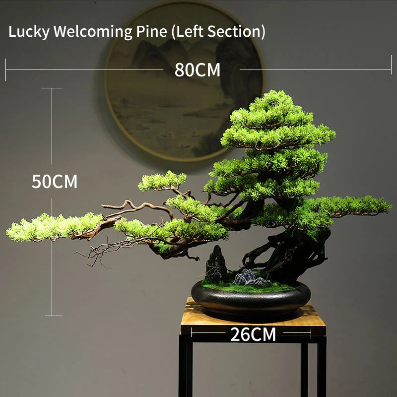 Simulation Bonsai Trees Are Suitable for Decoration, Immortal Welcoming Pine, Green Planting, Artificial Landscape, Home, Living
