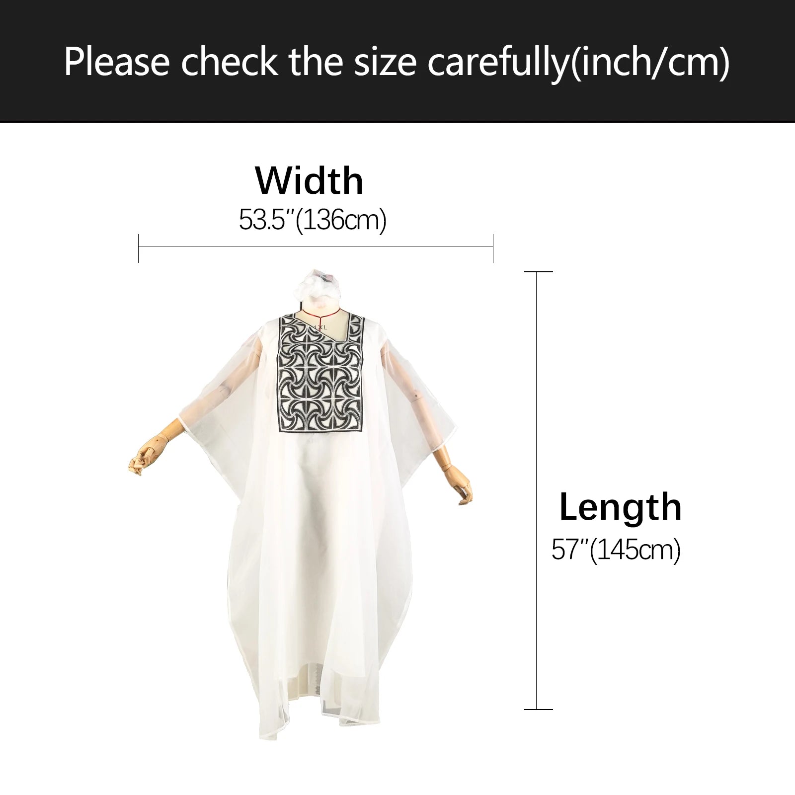 African Attire for Women White Abaya Embroidery plus Size Elegant Party Church Dress with Scarf