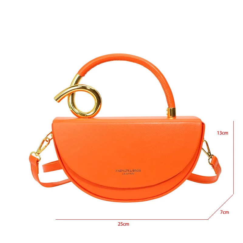 Small Crossbody Bags for Women Designer Semicircle Saddle Bag 8 Colors Pu Leather Handbag Luxury Brand Lady Shoulder Bags