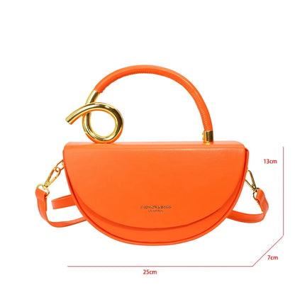 Small Crossbody Bags for Women Designer Semicircle Saddle Bag 8 Colors Pu Leather Handbag Luxury Brand Lady Shoulder Bags