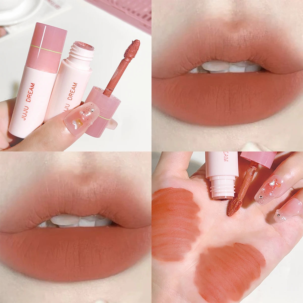 Soft Mist Milk Coffee Small Milk Tube Lip Glaze Air-Sensitive White Mist Velvet Matte Lip Glaze Lipstick