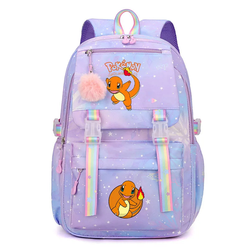 Anime Pikachu Charmander Cartoon Bookbag Pokemon Backpack Children Gift for Teen Student Back to School Backpack Gir