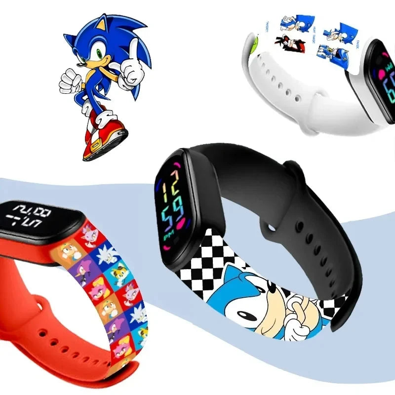 Sonic Children'S Watches Anime Character Luigi Luminous Bracelet Watch LED Touch Waterproof Sports Kids Gifts Watch
