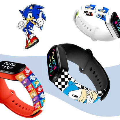 Sonic Children'S Watches Anime Character Luigi Luminous Bracelet Watch LED Touch Waterproof Sports Kids Gifts Watch