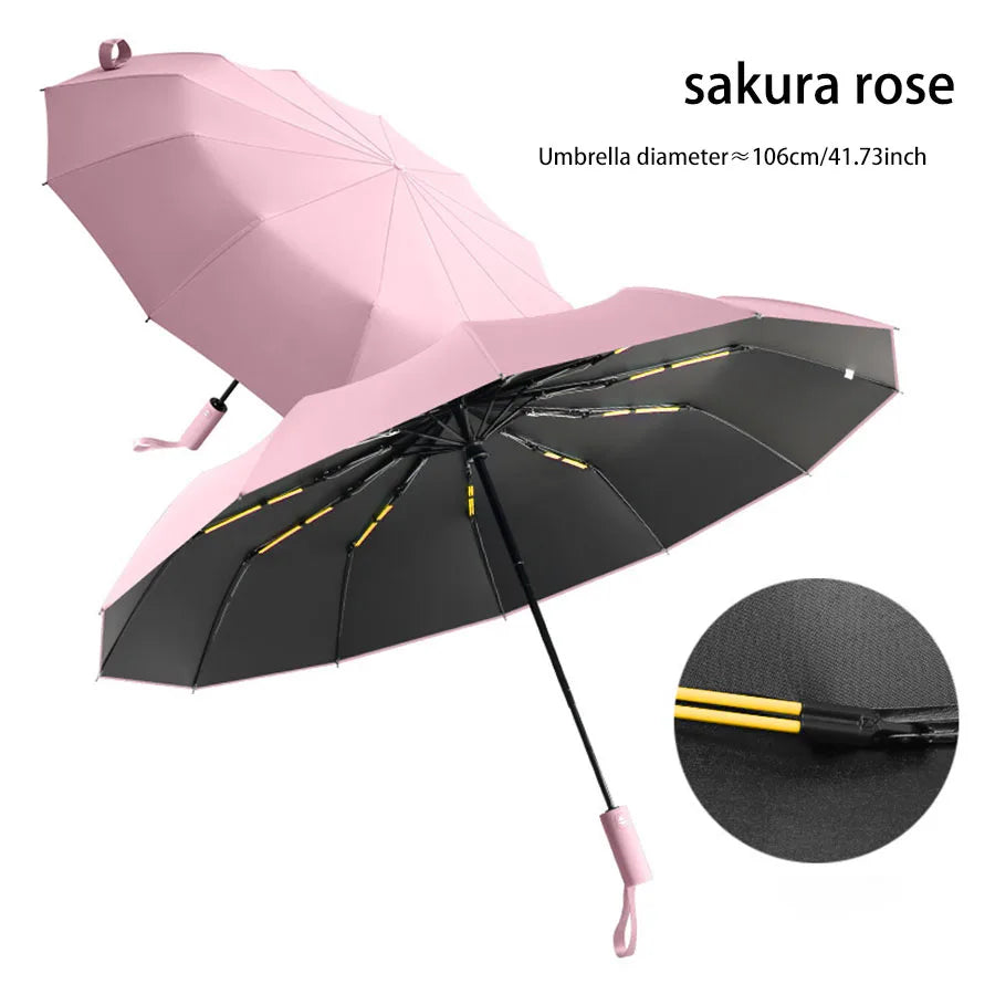 Reinforced 24-Bone Umbrella, Men'S Business Strong and Durable Wind-Resistant Umbrella, Anti-Uv Sunscreen Umbrella Women'S Sunny