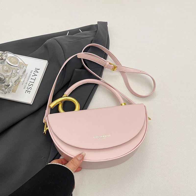 Small Crossbody Bags for Women Designer Semicircle Saddle Bag 8 Colors Pu Leather Handbag Luxury Brand Lady Shoulder Bags
