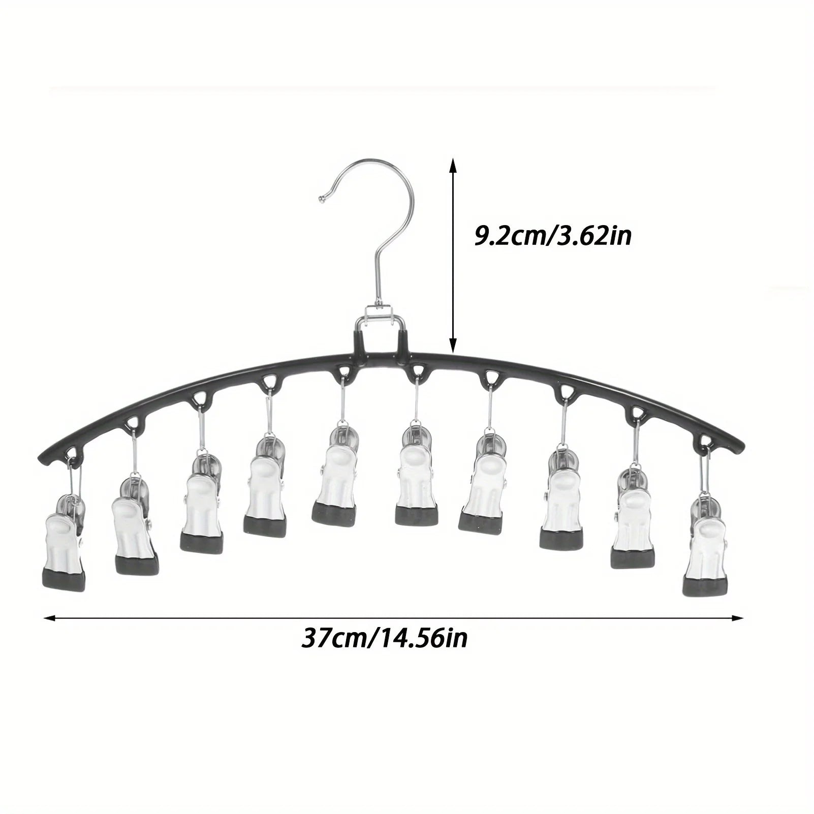 1/2/3PCS Closet Storage Hanger with 10 Clipshangs 40 Pairs of Leggingsblack Hangerspace-Saving Hanging Closet Organizer