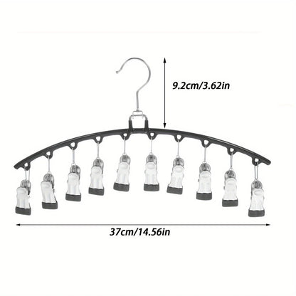 1/2/3PCS Closet Storage Hanger with 10 Clipshangs 40 Pairs of Leggingsblack Hangerspace-Saving Hanging Closet Organizer