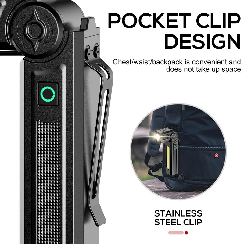 Multi-Functional Portable Work Light Rotating Work Light Lighting Magnetic Repair Light USB Charging Repair Light Super Bright