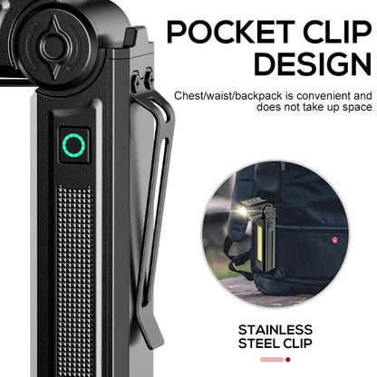 Multi-Functional Portable Work Light Rotating Work Light Lighting Magnetic Repair Light USB Charging Repair Light Super Bright