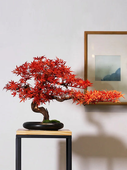 Simulation Bonsai Trees Are Suitable for Decoration, Immortal Welcoming Pine, Green Planting, Artificial Landscape, Home, Living