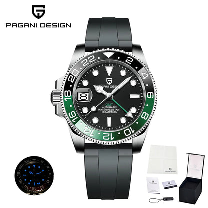 2025 New  Top Mechanical Automatic Watch Sports Rubber Diver Series Watch Luminous Date Display Watches for Man