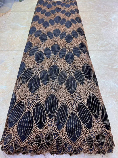 Latest African Handcut Velvet Lace Fabric High Quality Party Dress Asoebi 2025 Luxury Embroidery Nigerian Lace Fabric