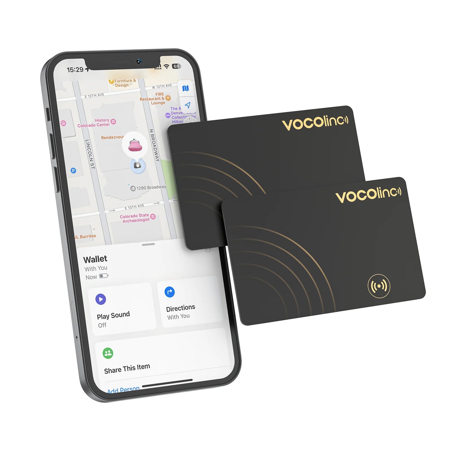 2Pcs  Wallet Tracker Card, GPS Locator Smart Tag, Find My (IOS Only), Key Finder Bluetooth Tracker, No Charging Required