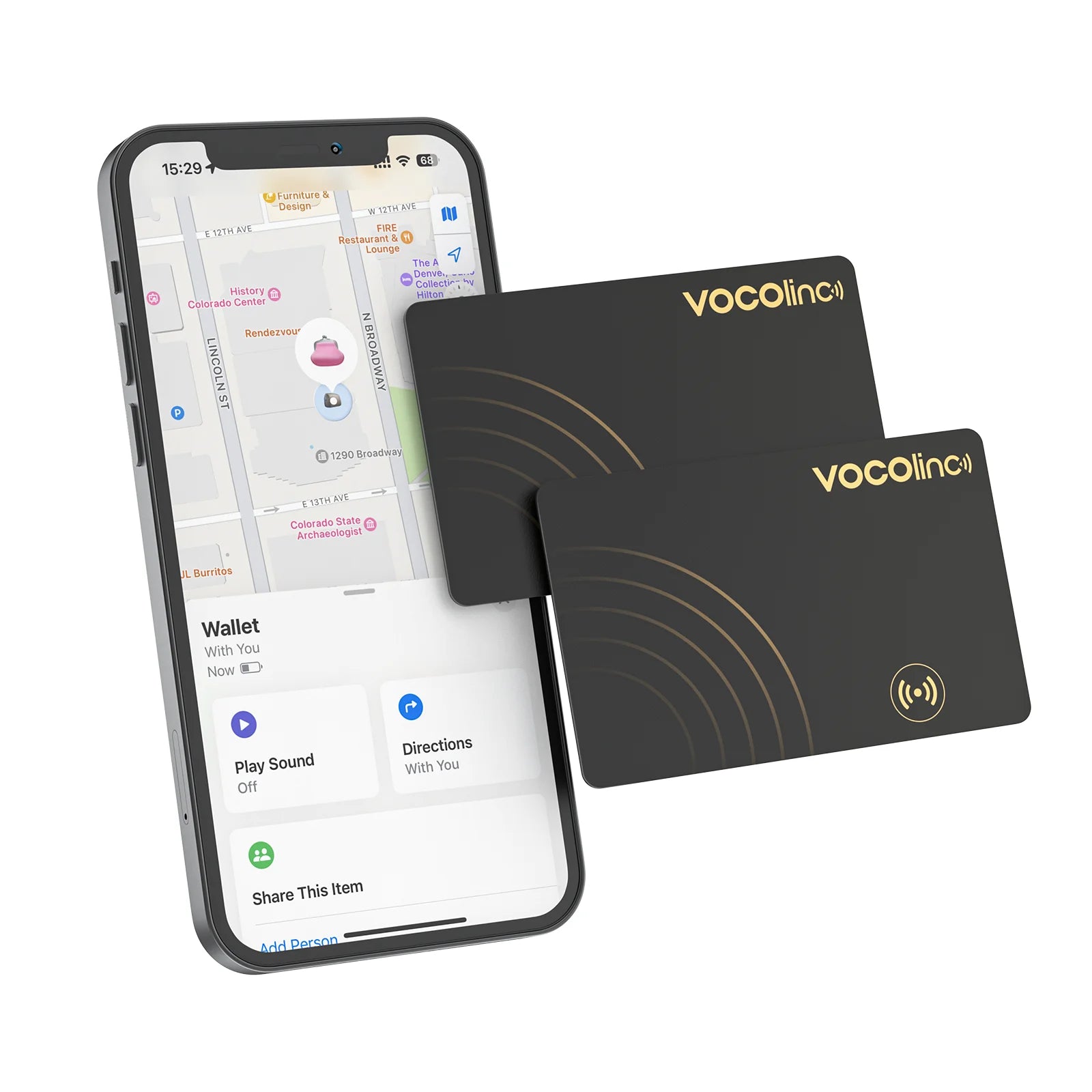 2Pcs  Wallet Tracker Card, GPS Locator Smart Tag, Find My (IOS Only), Key Finder Bluetooth Tracker, No Charging Required