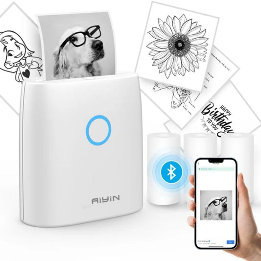Q2 203Dpi HD Printing Thermal Printer without Ink DIY Mini Portable Printing Bluetooth Control for Photo Label Shopping Ticket
