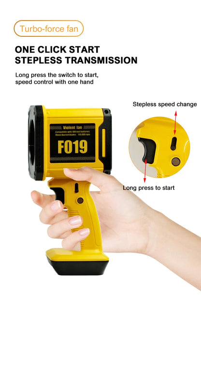 Turbo Jet Fan for Dewalt/For Makita/For Milwaukee Battery Air Duster Brushless Motor Electric Air Blower Power Tool for Cleaning