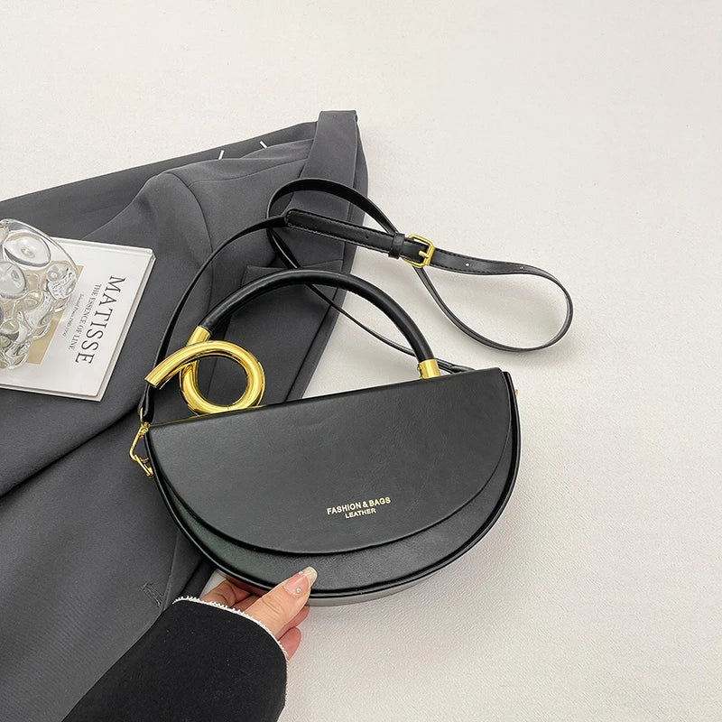 Small Crossbody Bags for Women Designer Semicircle Saddle Bag 8 Colors Pu Leather Handbag Luxury Brand Lady Shoulder Bags
