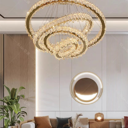 Modern Home Decoration Crystal Chandelier, Stair Pendant Lamp, Living Room Pendant Lights, Interior Lighting